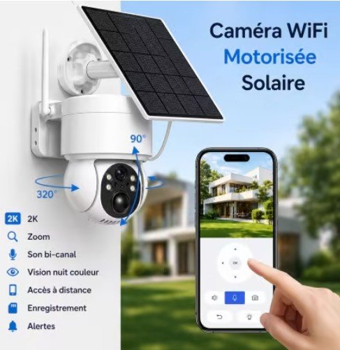 Caméra extérieure solaire - vue 2